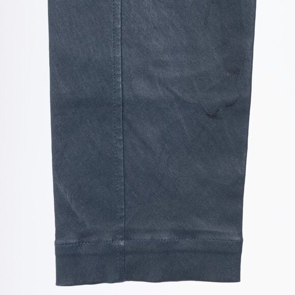 Brunello Cucinelli AW/15 Navy Stretch-Nappa Leather Leggings - Picture 6 of 11